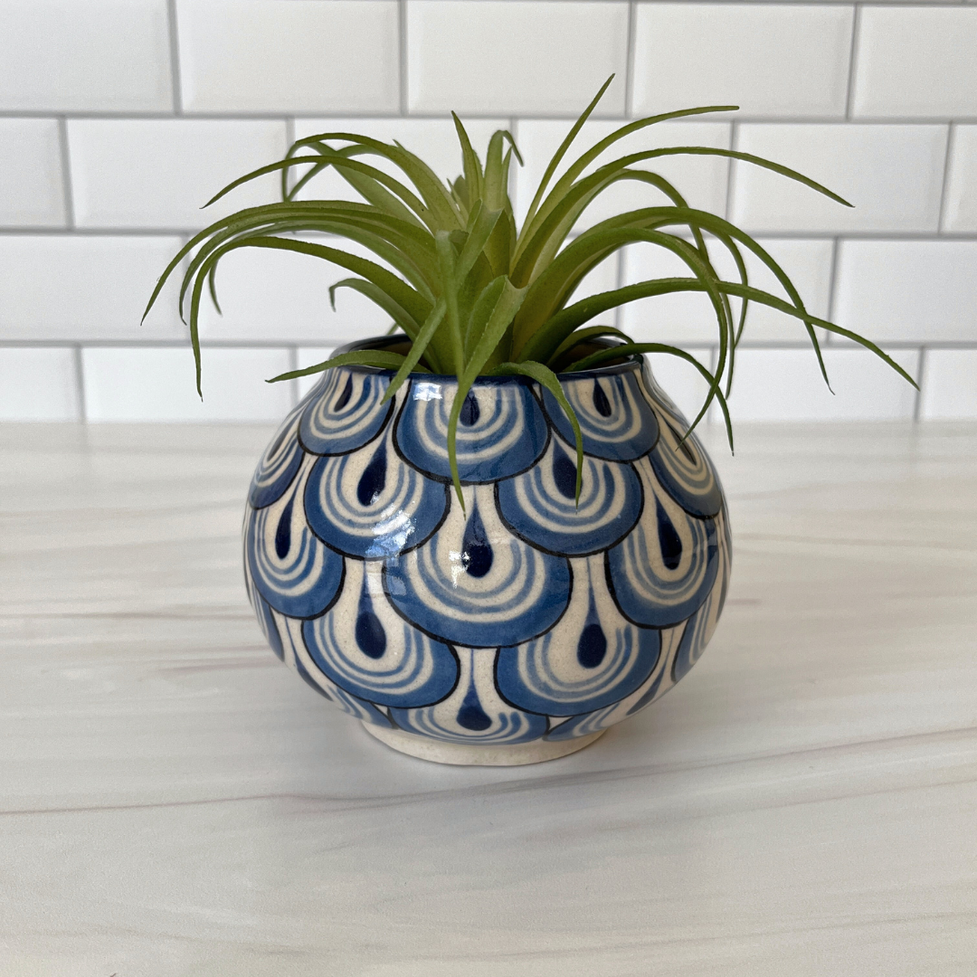 Ceramic Guatemalan Planters - Blue or Green