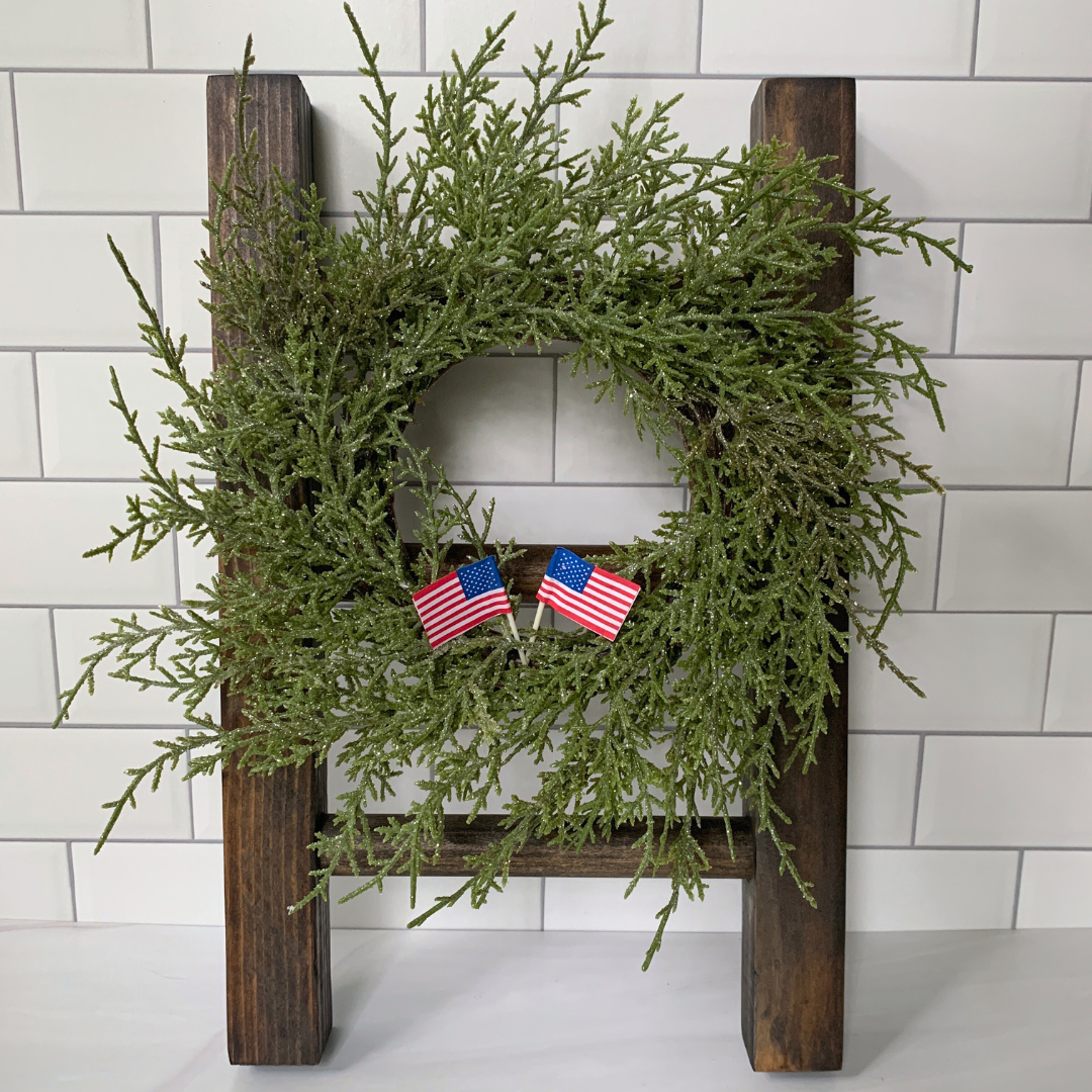 Mini Countertop Reclaimed Wood Ladder - Jacobean color