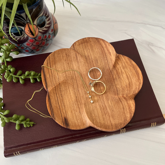 Wild Olive Wood Flower Dish