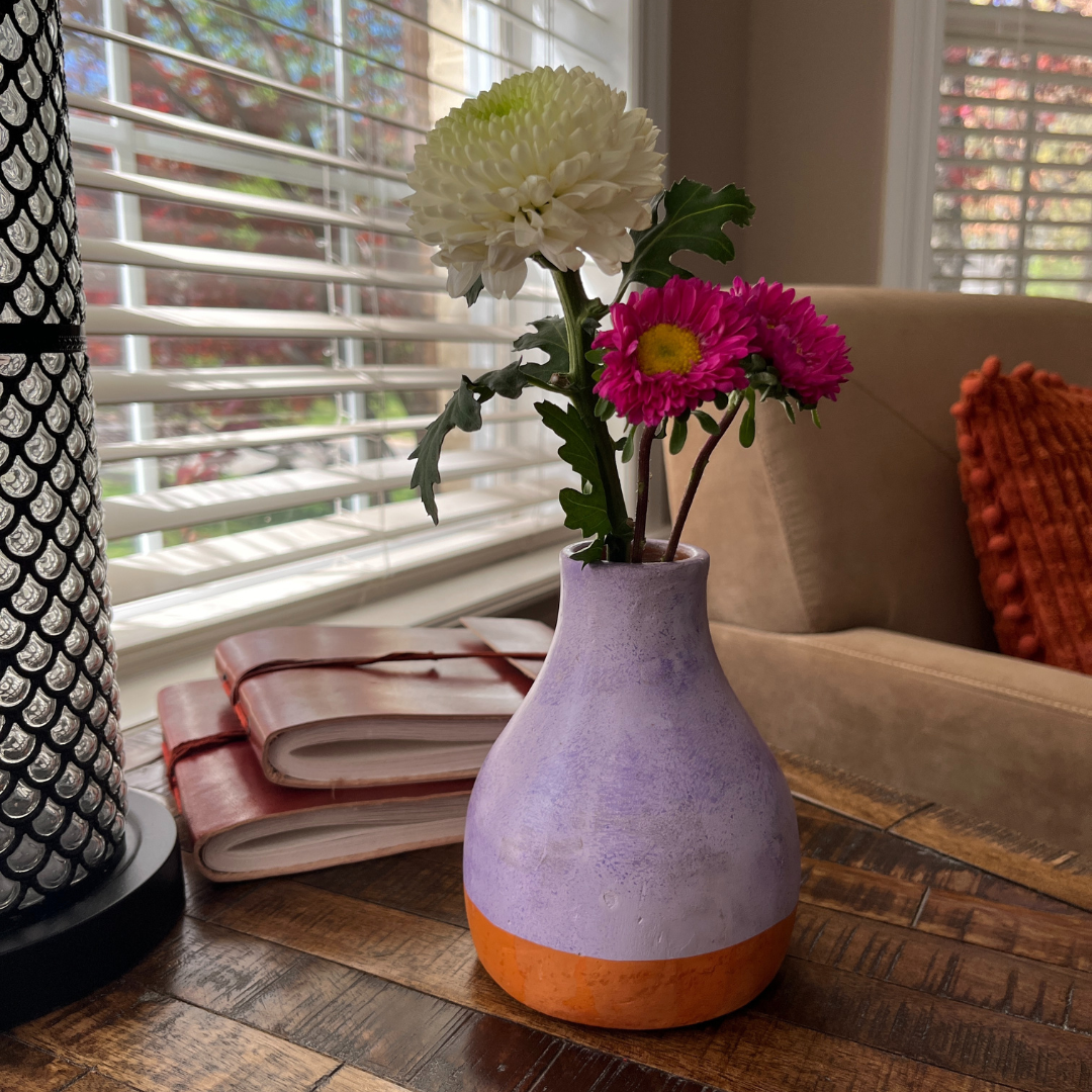 Washed Lavender Bud Vase