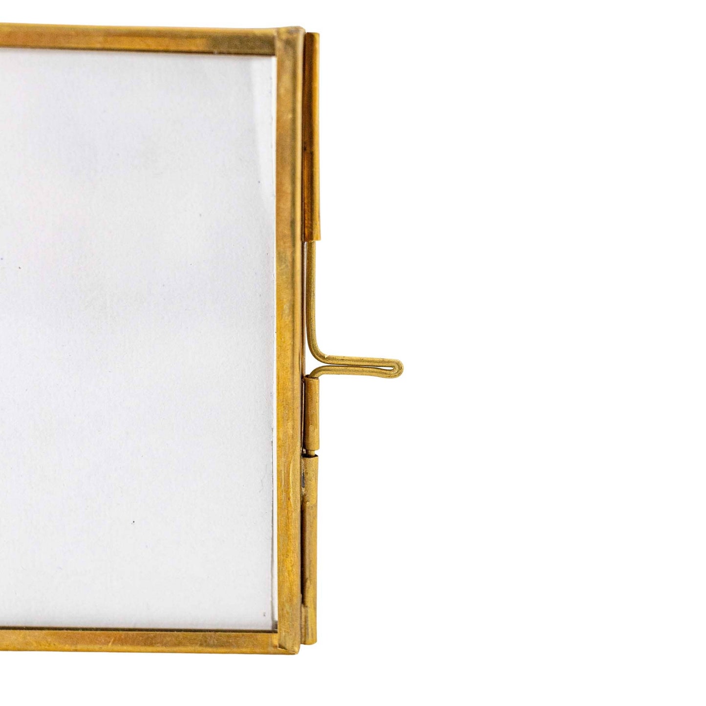 Two-Photo Folding Brass Picture Frame (4x4)