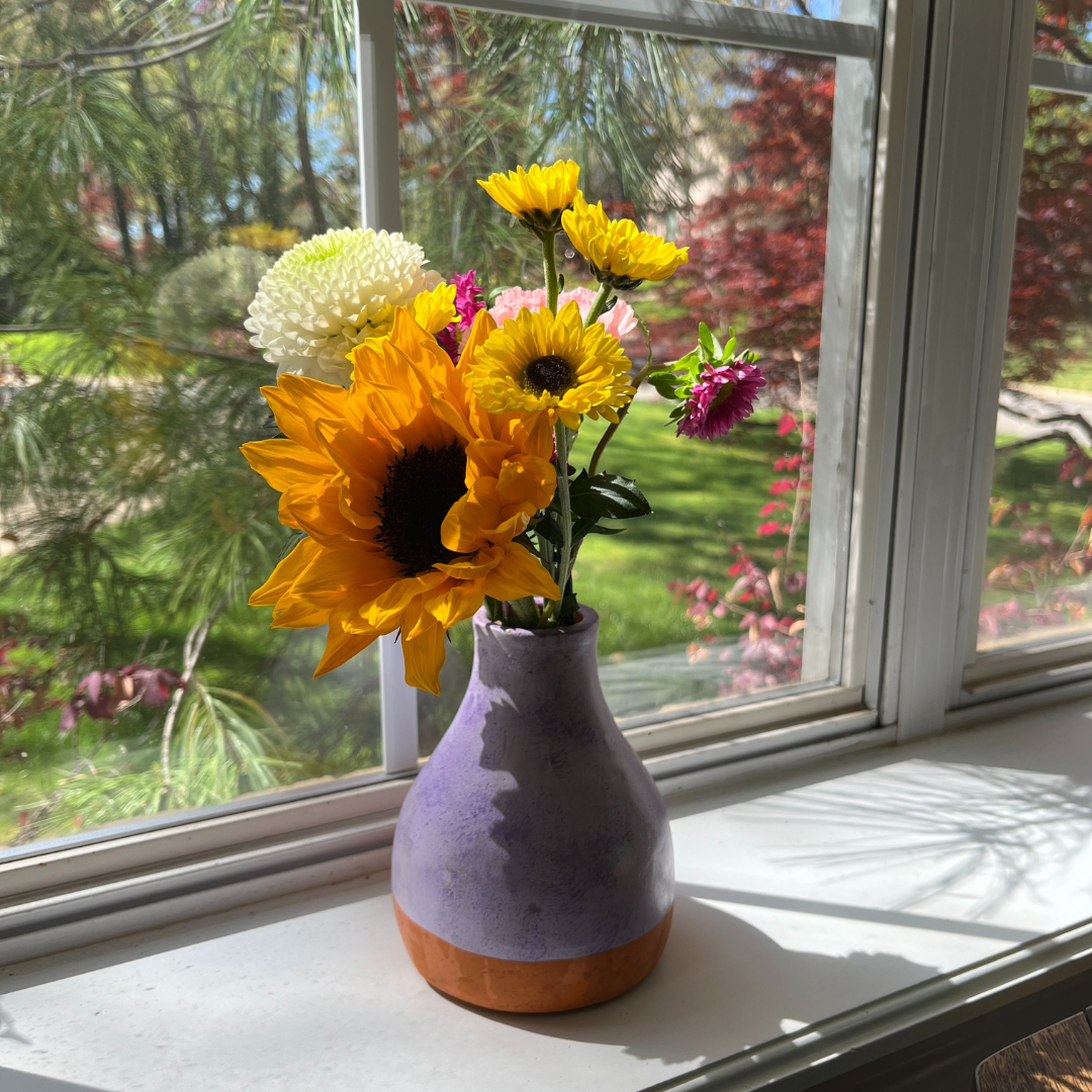 Washed Lavender Bud Vase