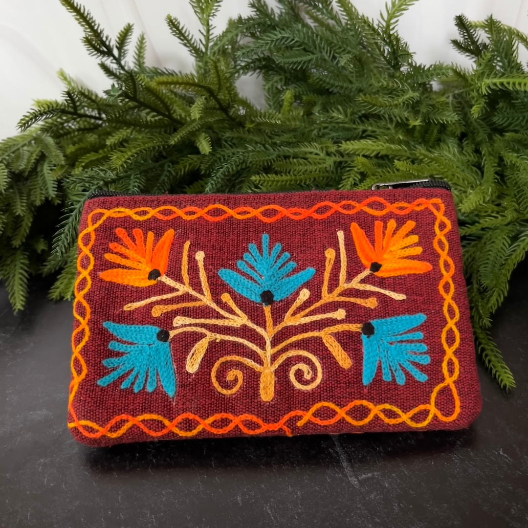 Embroidered Zippered Accessory Pouch (3 options)