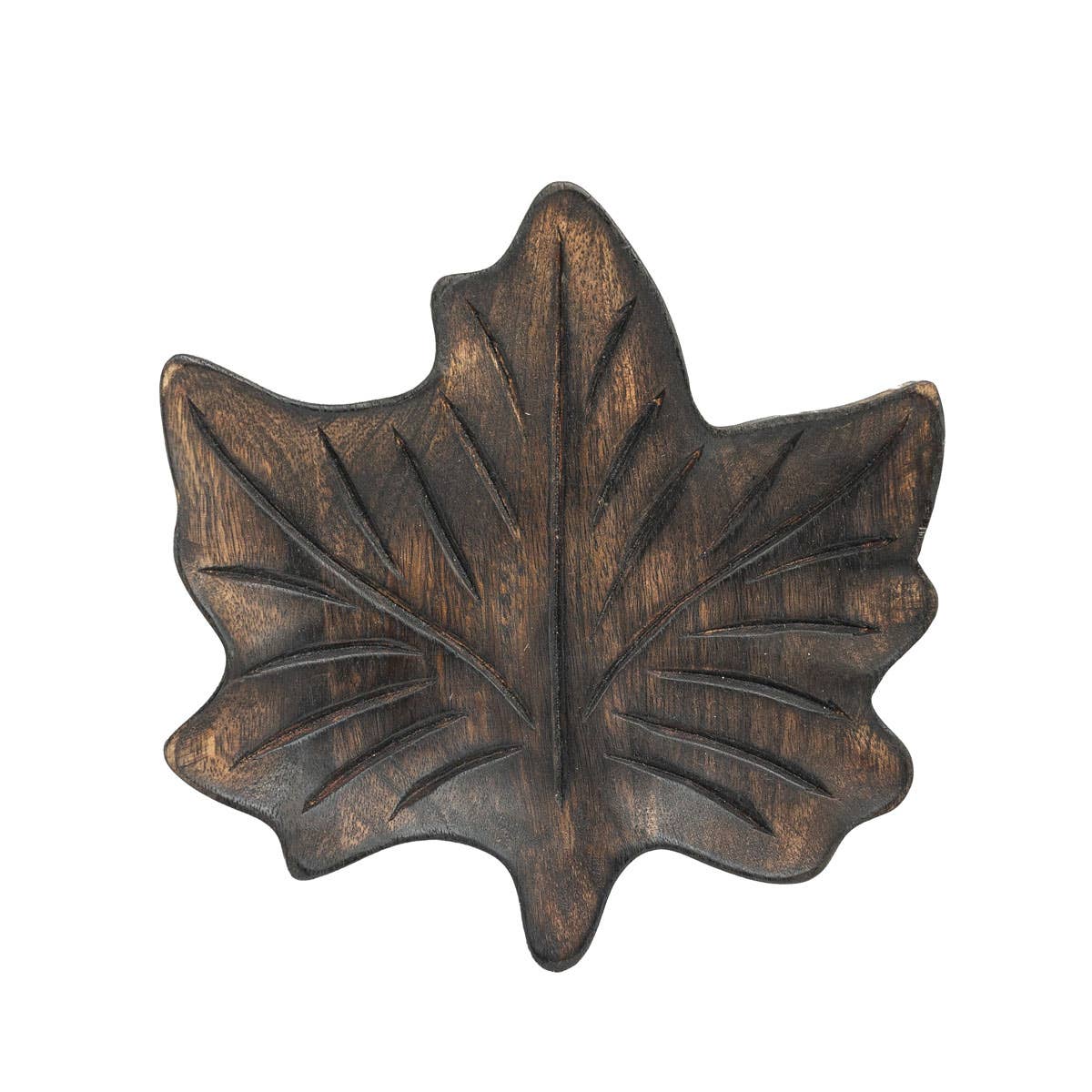 Maple Leaf Carved Wood Tray