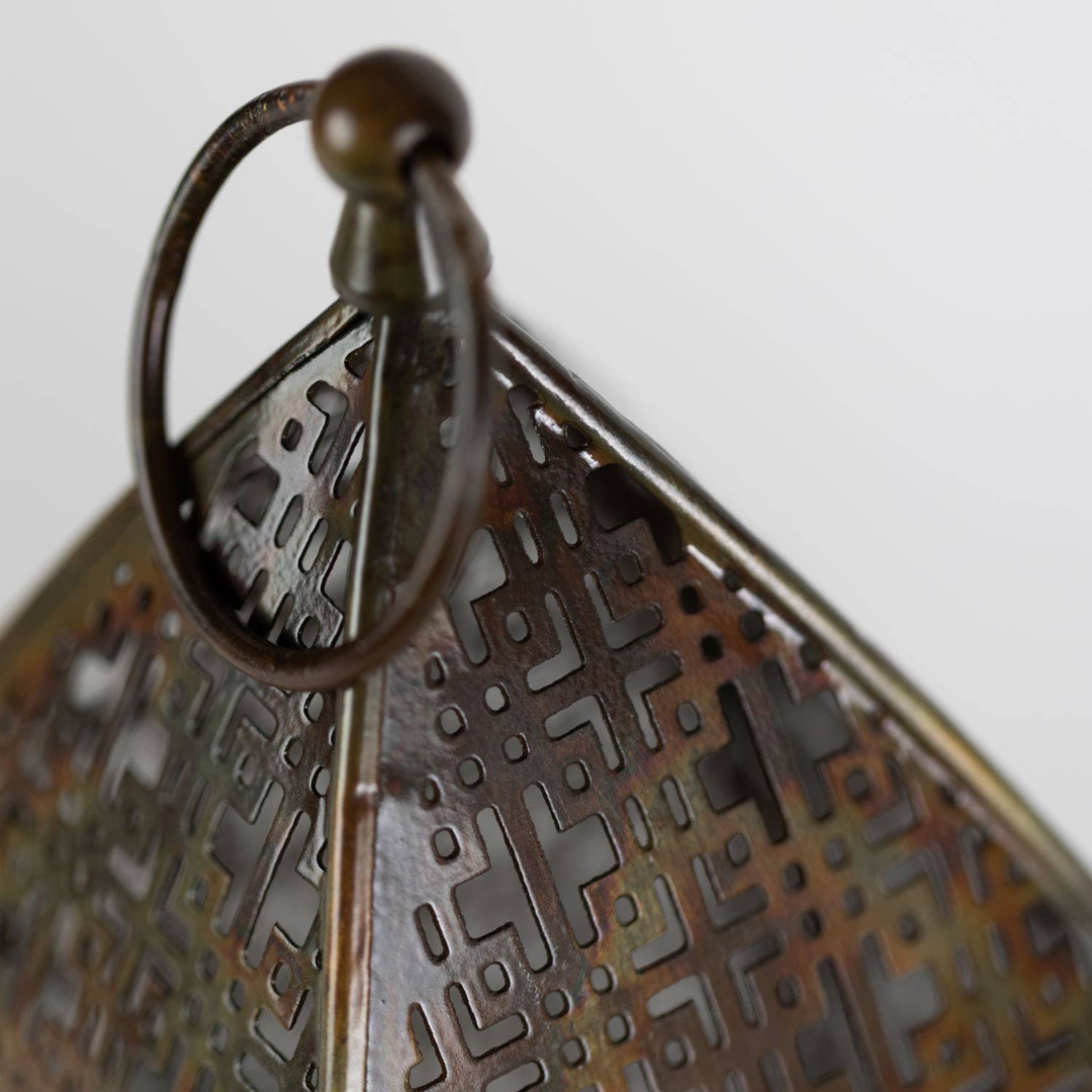 Chatushkosh Antiqued Copper Lantern - 11"