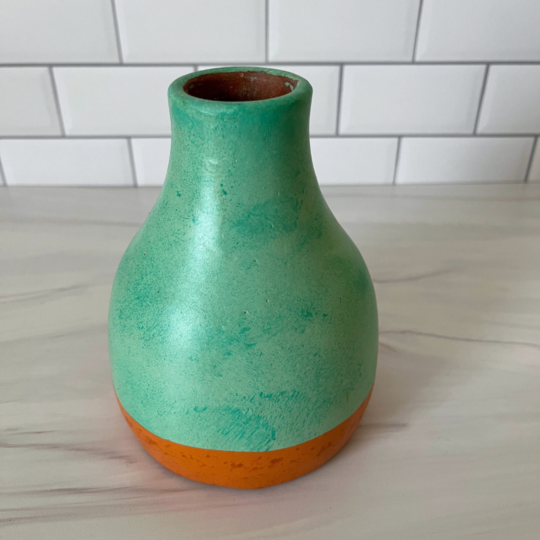 Washed Verdigris Bud Vase