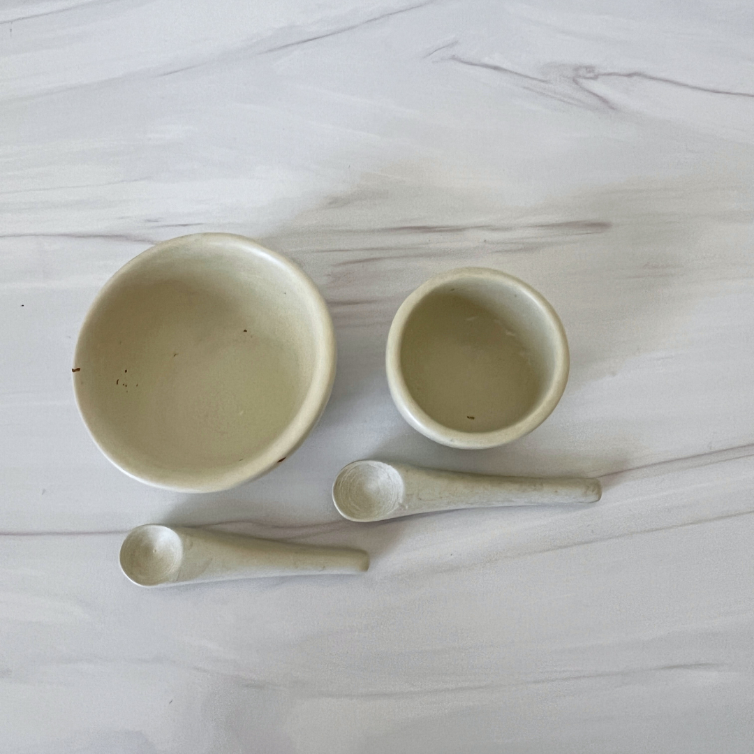 Soapstone Salt Cups and Spoons