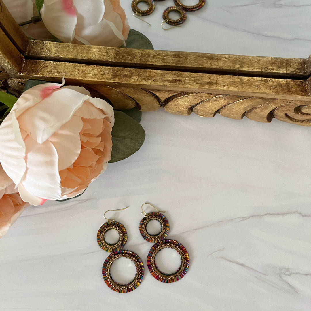 Raja Rainbow Double Hoops earrings