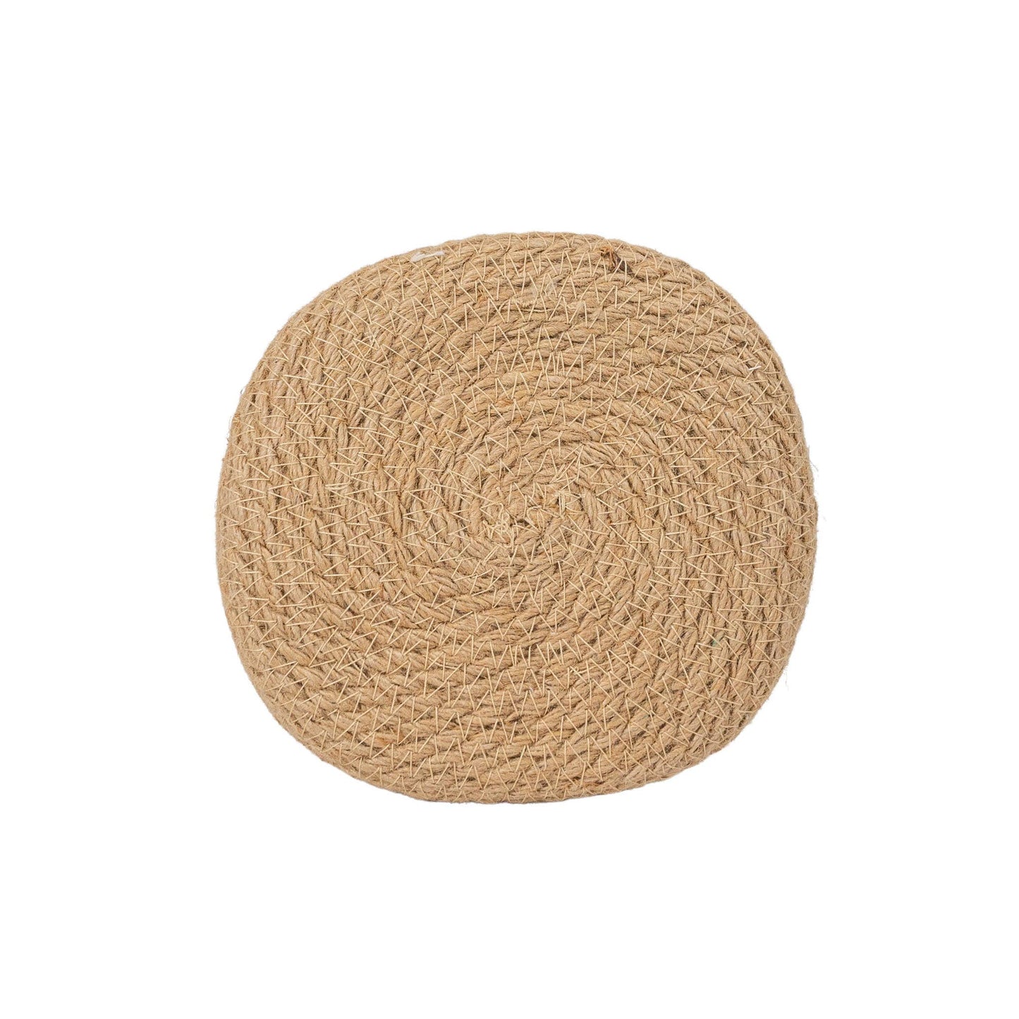 Petite Handwoven Jute Basket with Cotton Accent