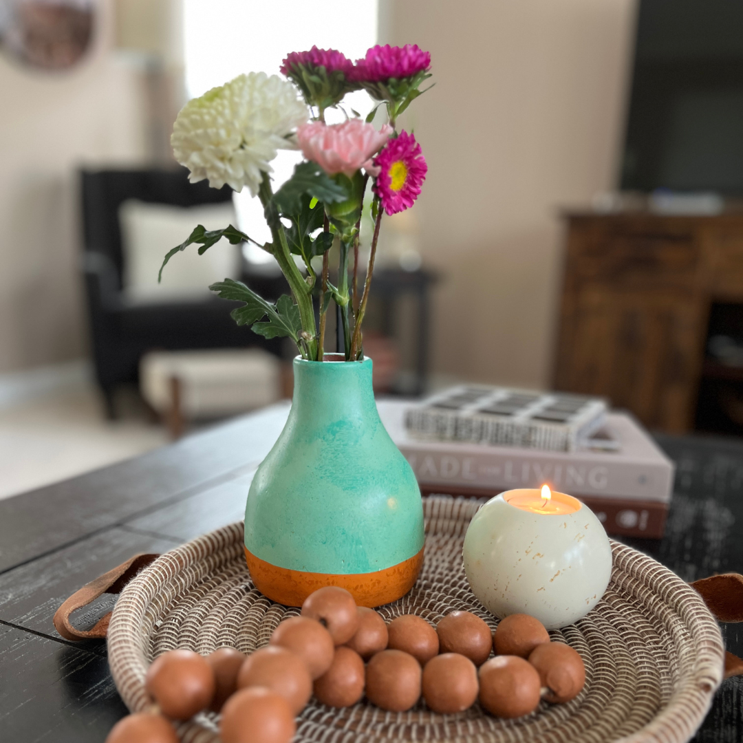 Washed Verdigris Bud Vase