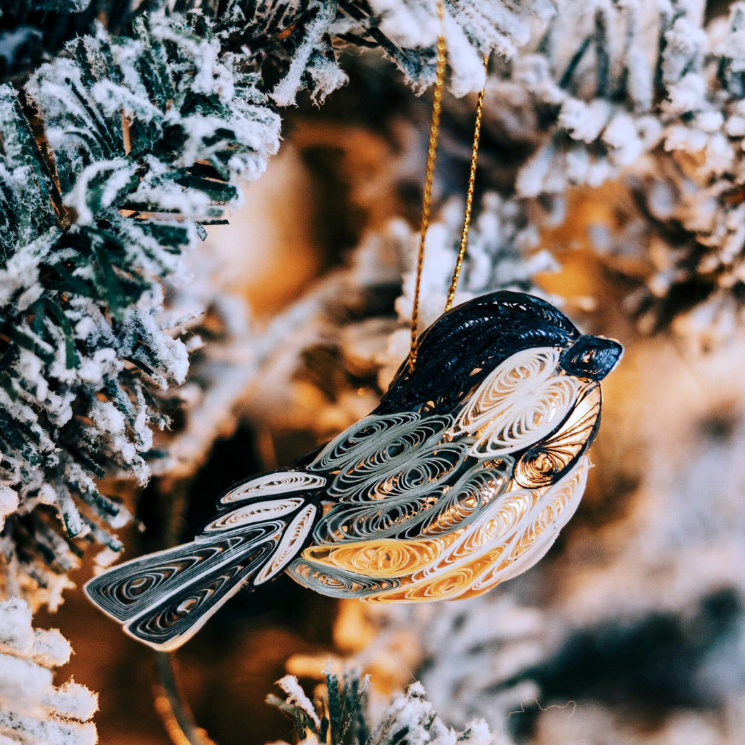 Quilled Chickadee Ornament