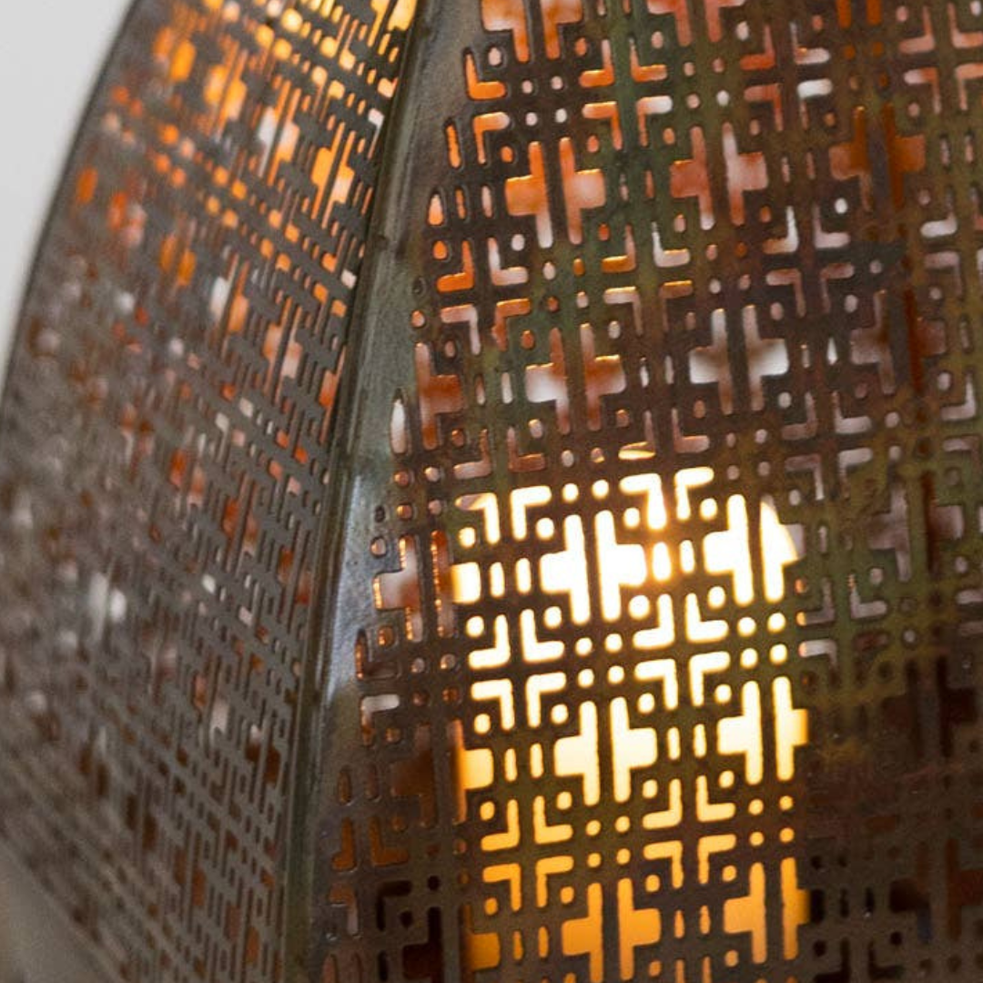 Chatushkosh Antiqued Copper Lantern - 11"