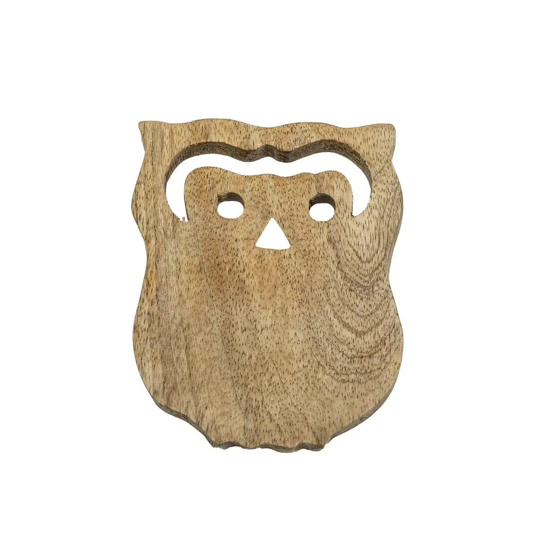 Owl Wood Coasters, Set Of 4