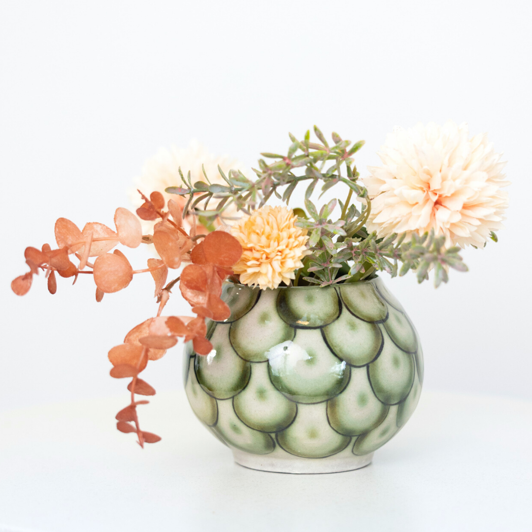 Ceramic Guatemalan Planters - Blue or Green