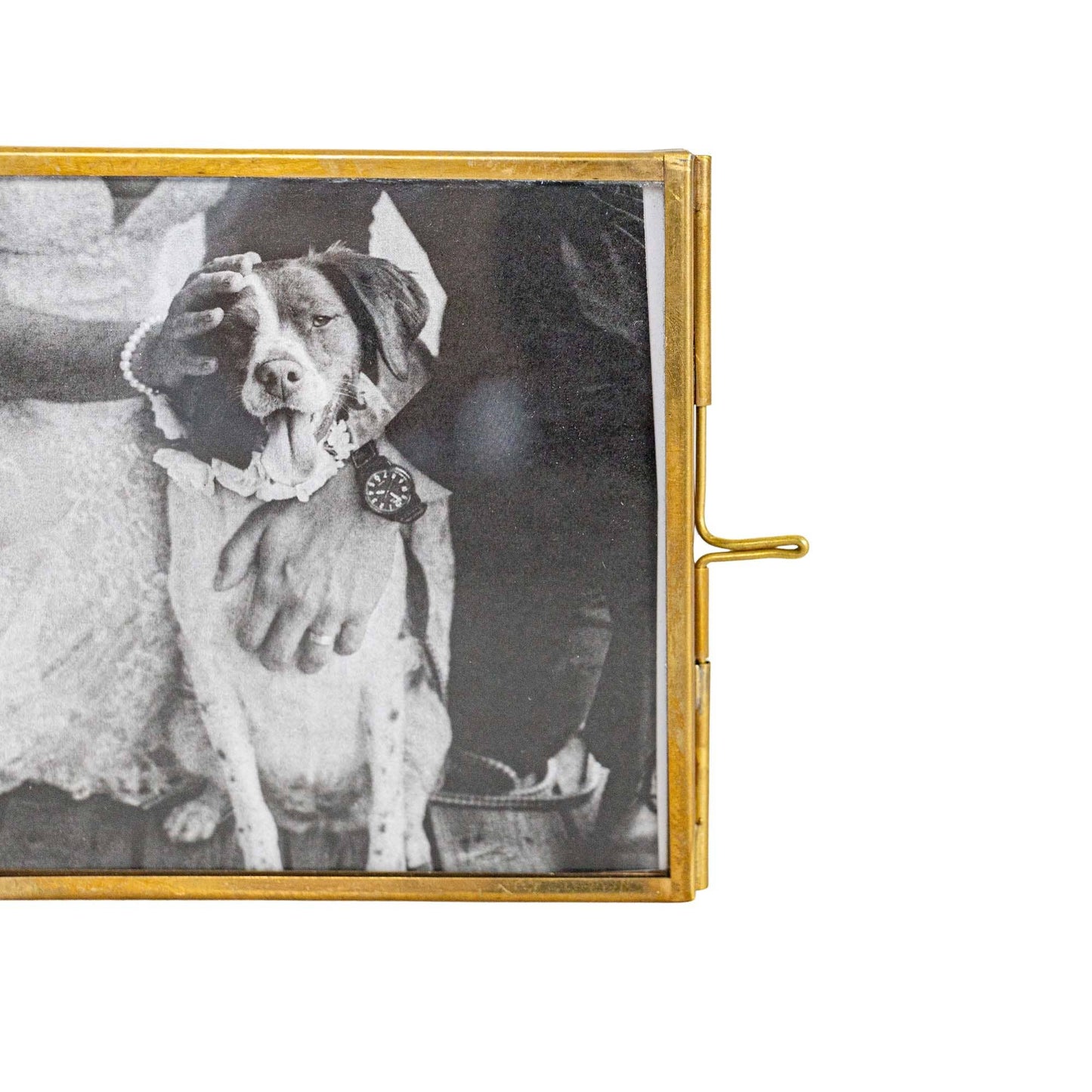 Two-Photo Folding Brass Picture Frame (4x4)