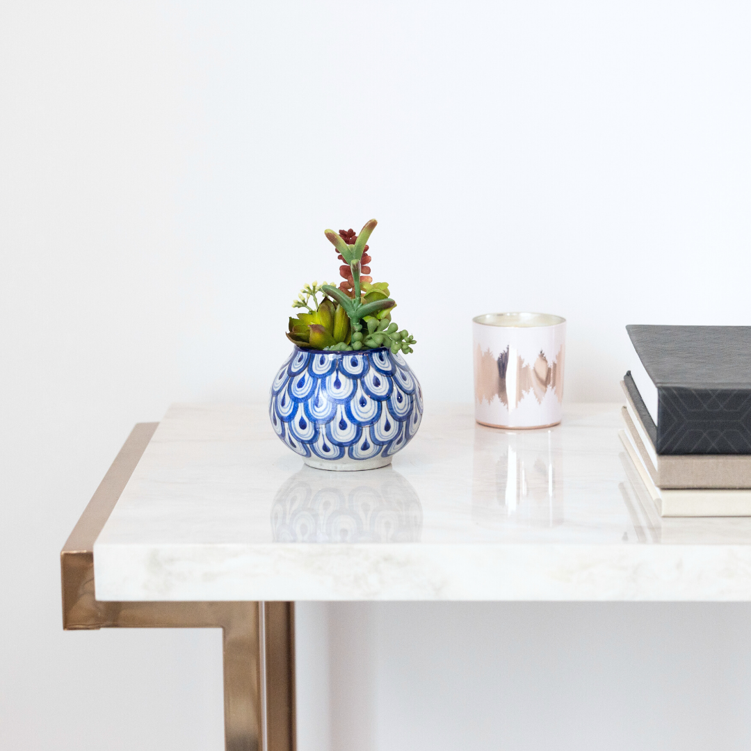 Ceramic Guatemalan Planters - Blue or Green