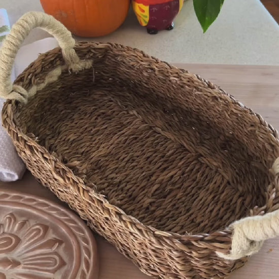 Handmade Bread Warmer & Wicker Basket - Lovebirds Oval Serving Accessories  by undefined