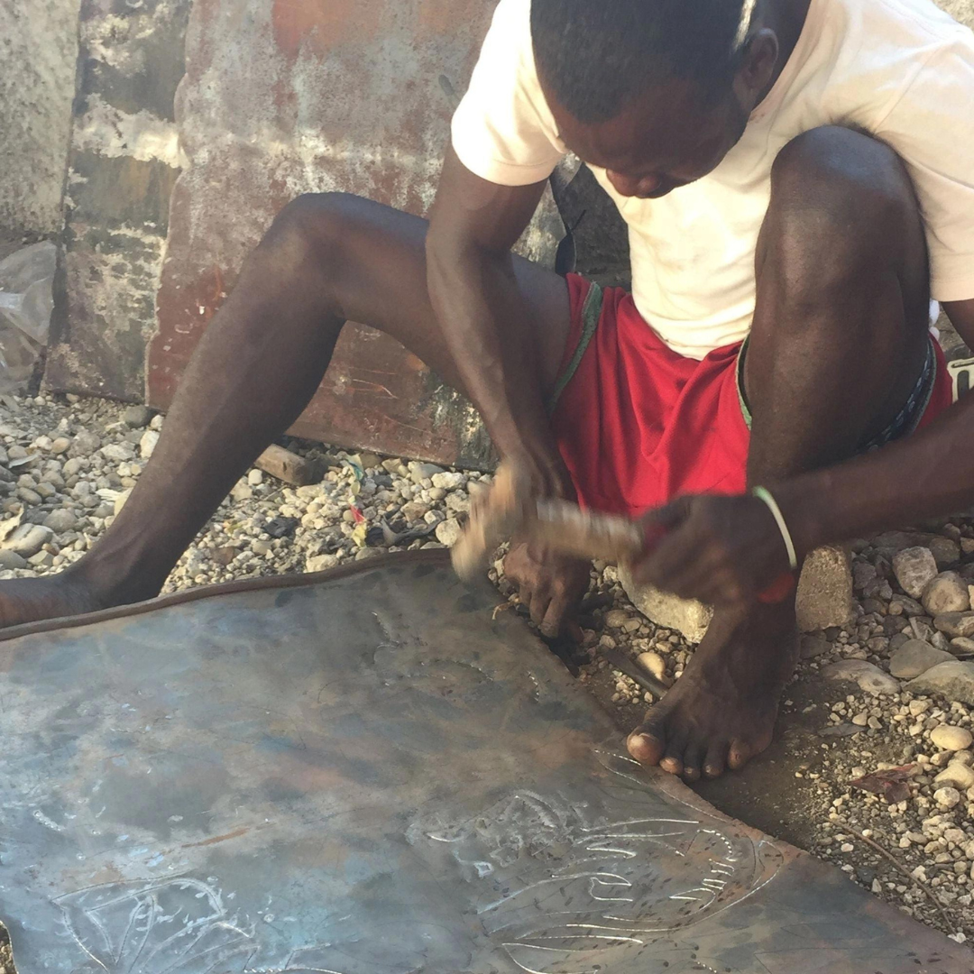 Steel Drum Tray - Fish Scale