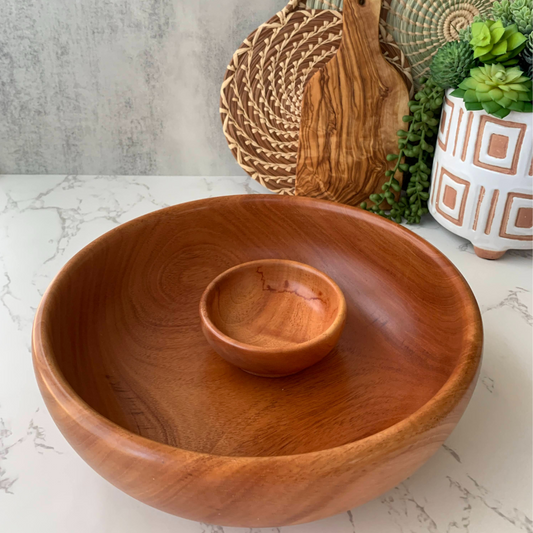 Tropical Hardwood Serving Bowl Set