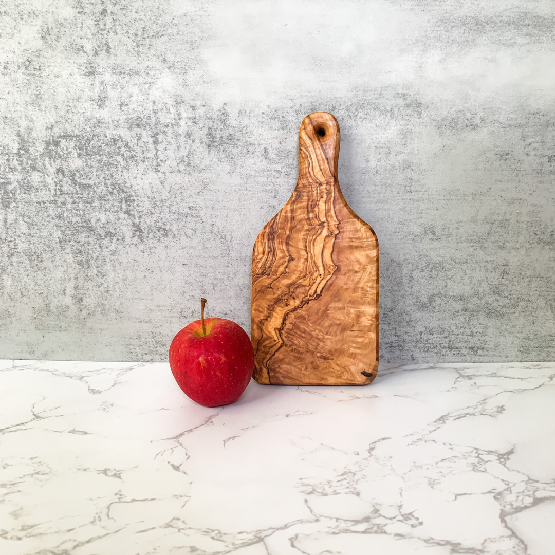 Olive Wood Mini Paddle Board with Mouse Cheese Spreader