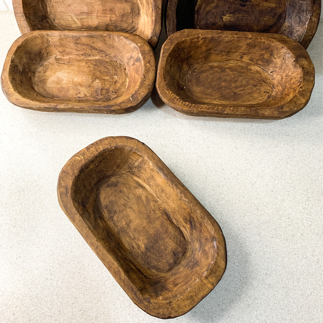 Small Wood Dough Bowl