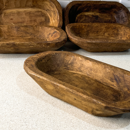 Small Wood Dough Bowl