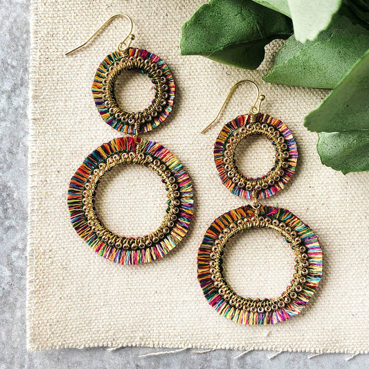 Raja Rainbow Double Hoops earrings