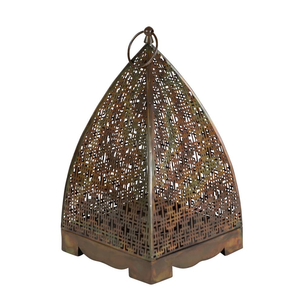 Chatushkosh Antiqued Copper Lantern - 11"
